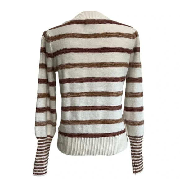 ASPEN Cream and Brown Striped Sweater. Small. Like new! - Picture 2 of 5